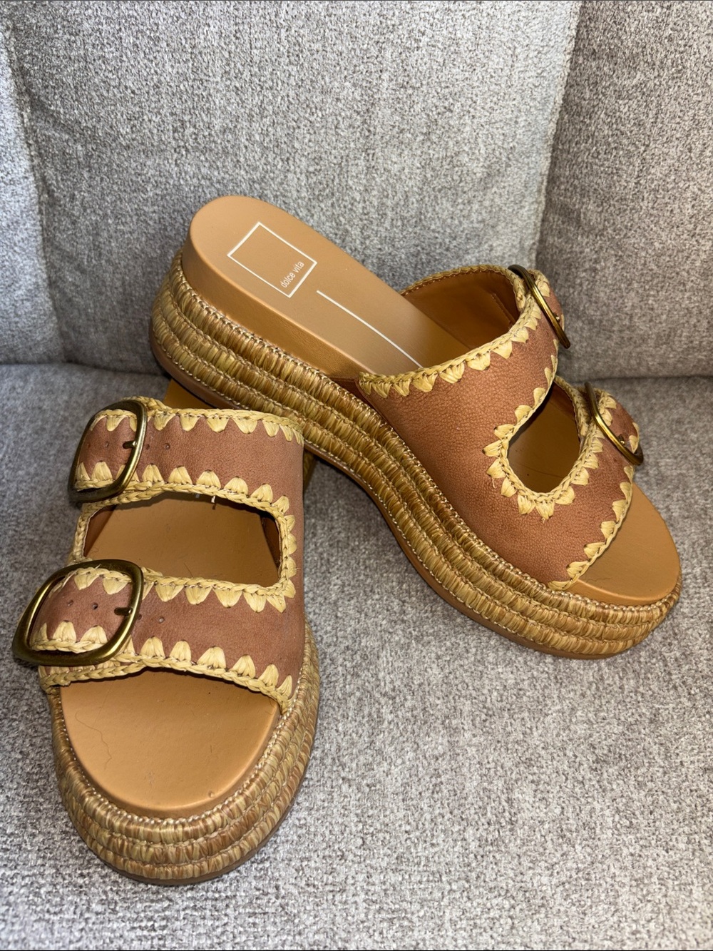Dolce Vita Wanika Sandals In Brown Nubuck